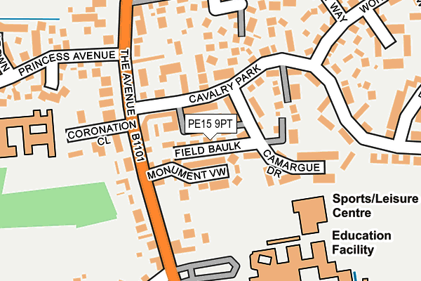 PE15 9PT map - OS OpenMap – Local (Ordnance Survey)