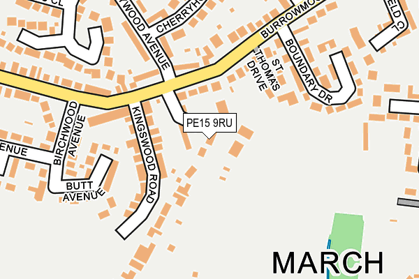 PE15 9RU map - OS OpenMap – Local (Ordnance Survey)