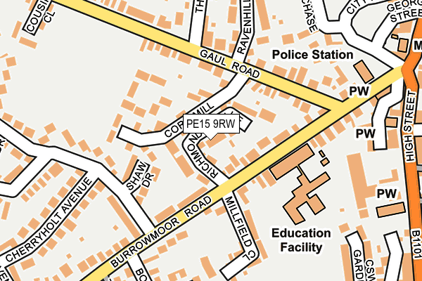 PE15 9RW map - OS OpenMap – Local (Ordnance Survey)