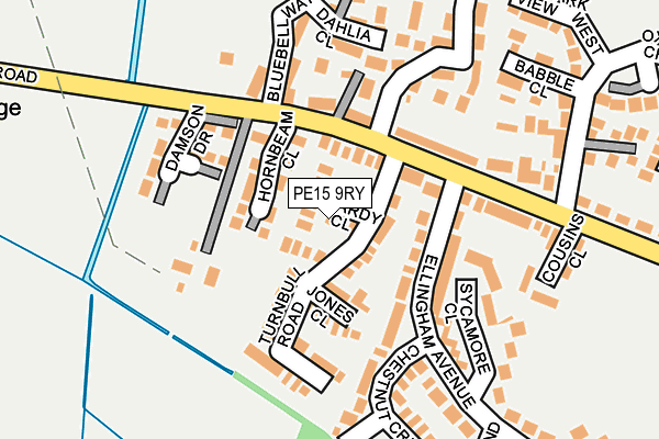 PE15 9RY map - OS OpenMap – Local (Ordnance Survey)