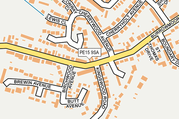 PE15 9SA map - OS OpenMap – Local (Ordnance Survey)