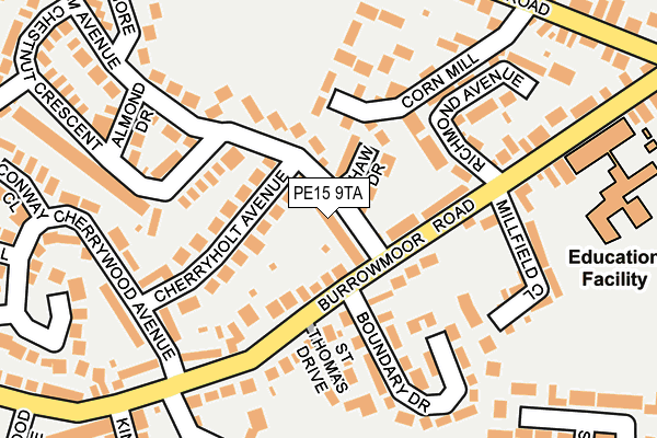 PE15 9TA map - OS OpenMap – Local (Ordnance Survey)