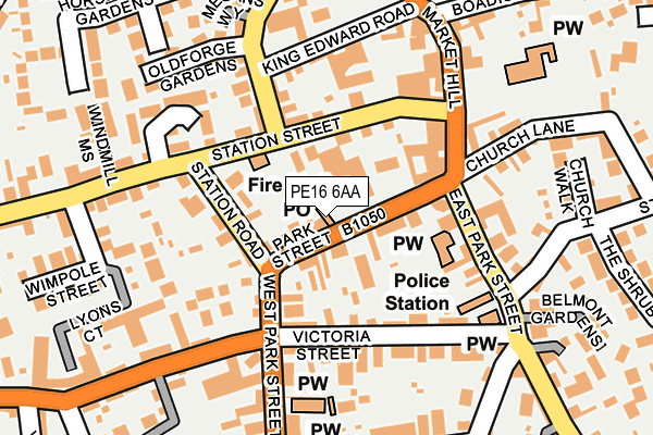 PE16 6AA map - OS OpenMap – Local (Ordnance Survey)