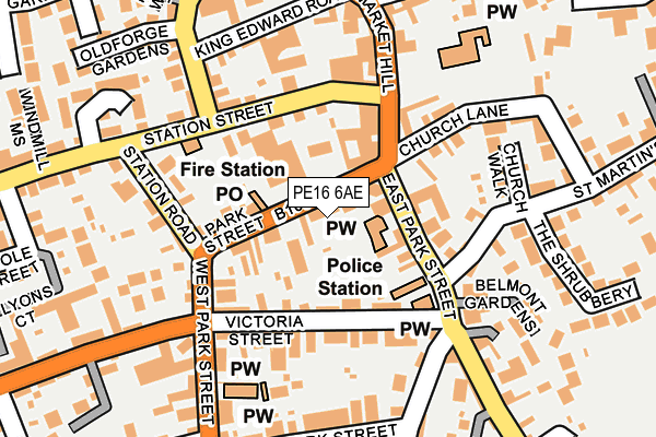 PE16 6AE map - OS OpenMap – Local (Ordnance Survey)