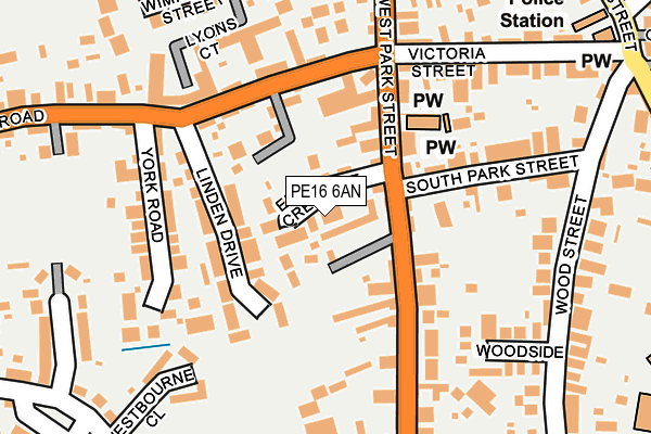 PE16 6AN map - OS OpenMap – Local (Ordnance Survey)