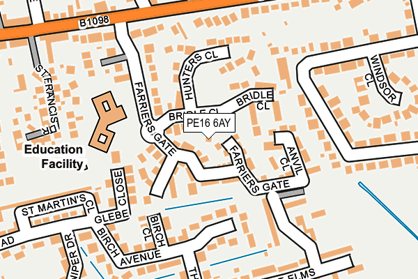 PE16 6AY map - OS OpenMap – Local (Ordnance Survey)