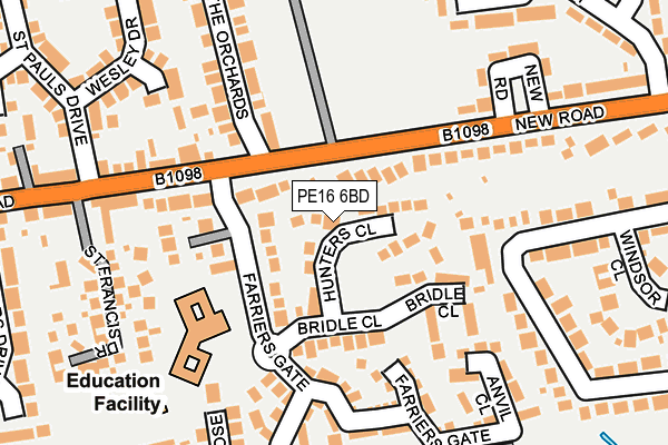 PE16 6BD map - OS OpenMap – Local (Ordnance Survey)