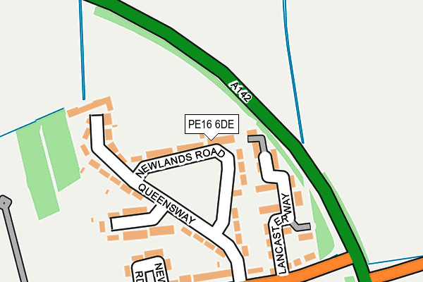 PE16 6DE map - OS OpenMap – Local (Ordnance Survey)