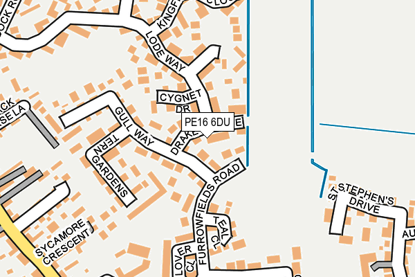 PE16 6DU map - OS OpenMap – Local (Ordnance Survey)