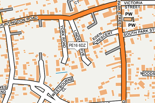 PE16 6DZ map - OS OpenMap – Local (Ordnance Survey)