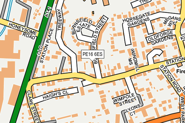 PE16 6ES map - OS OpenMap – Local (Ordnance Survey)