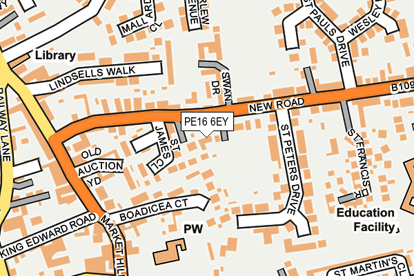 PE16 6EY map - OS OpenMap – Local (Ordnance Survey)