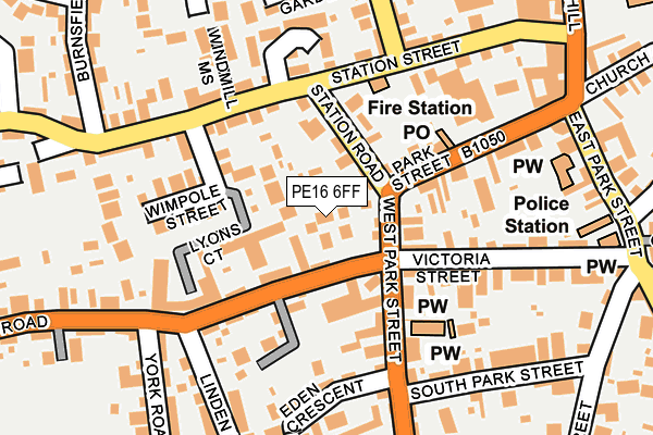PE16 6FF map - OS OpenMap – Local (Ordnance Survey)