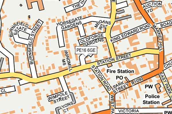 PE16 6GE map - OS OpenMap – Local (Ordnance Survey)