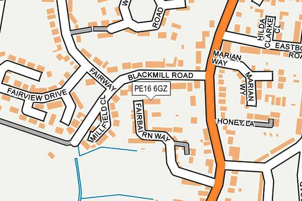 PE16 6GZ map - OS OpenMap – Local (Ordnance Survey)