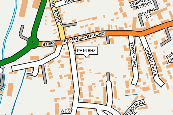 PE16 6HZ map - OS OpenMap – Local (Ordnance Survey)