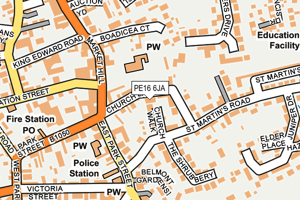 PE16 6JA map - OS OpenMap – Local (Ordnance Survey)