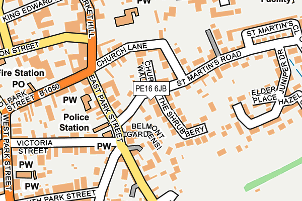 PE16 6JB map - OS OpenMap – Local (Ordnance Survey)