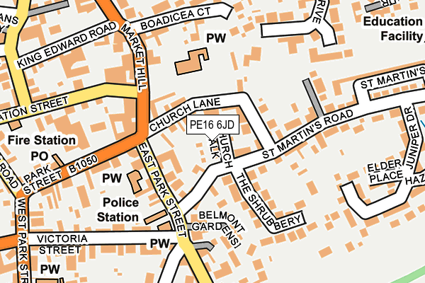 PE16 6JD map - OS OpenMap – Local (Ordnance Survey)