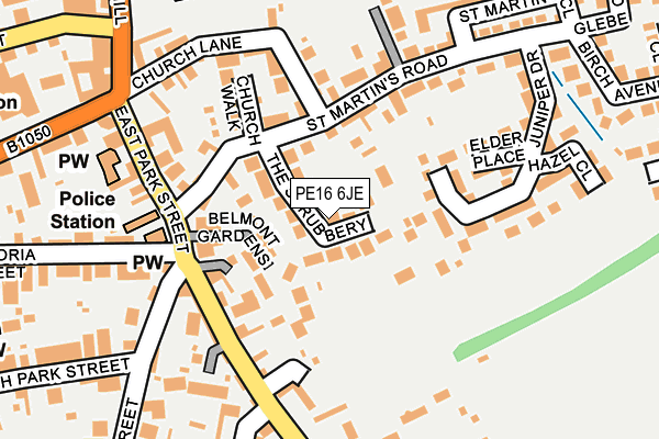 PE16 6JE map - OS OpenMap – Local (Ordnance Survey)
