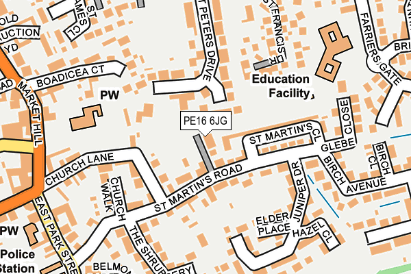 PE16 6JG map - OS OpenMap – Local (Ordnance Survey)