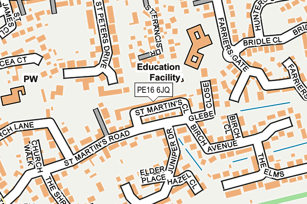 PE16 6JQ map - OS OpenMap – Local (Ordnance Survey)
