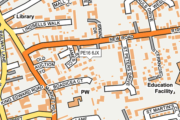 PE16 6JX map - OS OpenMap – Local (Ordnance Survey)