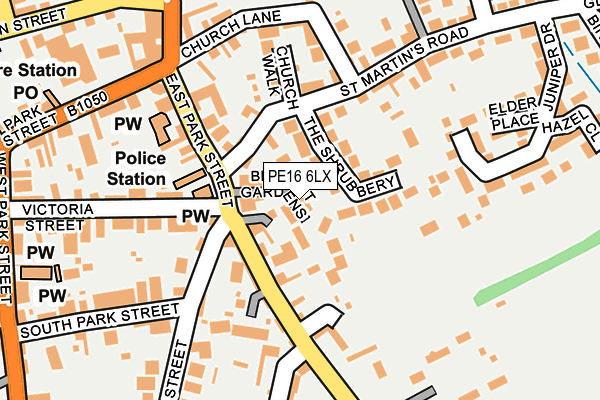 PE16 6LX map - OS OpenMap – Local (Ordnance Survey)