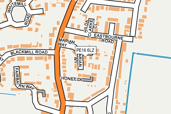 PE16 6LZ map - OS OpenMap – Local (Ordnance Survey)