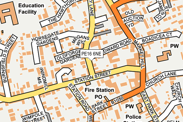 PE16 6NE map - OS OpenMap – Local (Ordnance Survey)