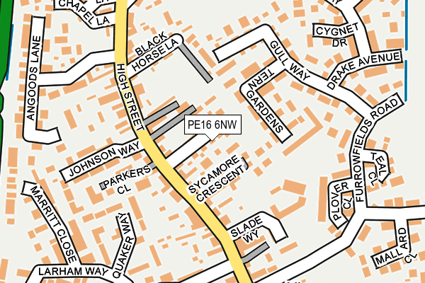 PE16 6NW map - OS OpenMap – Local (Ordnance Survey)