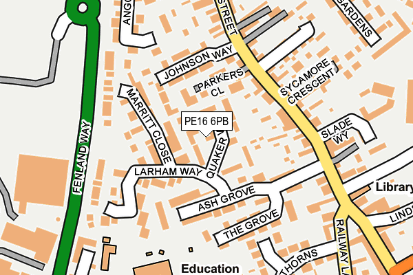 PE16 6PB map - OS OpenMap – Local (Ordnance Survey)