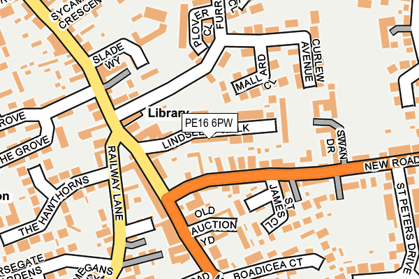 PE16 6PW map - OS OpenMap – Local (Ordnance Survey)