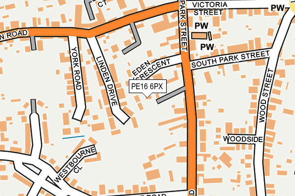 PE16 6PX map - OS OpenMap – Local (Ordnance Survey)