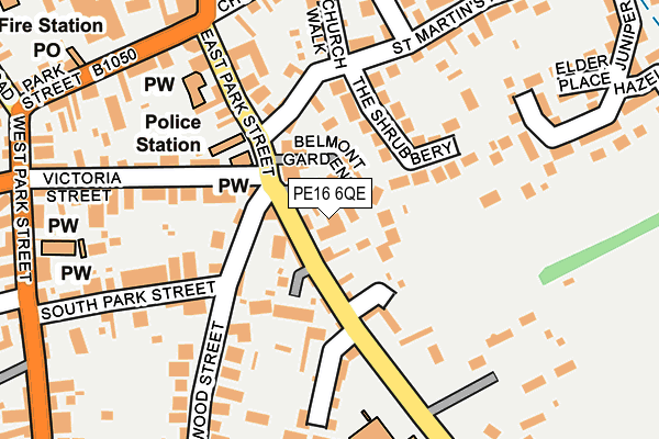 PE16 6QE map - OS OpenMap – Local (Ordnance Survey)