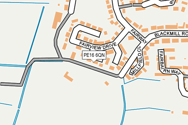 PE16 6QN map - OS OpenMap – Local (Ordnance Survey)