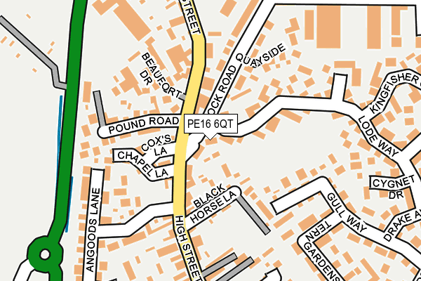 PE16 6QT map - OS OpenMap – Local (Ordnance Survey)