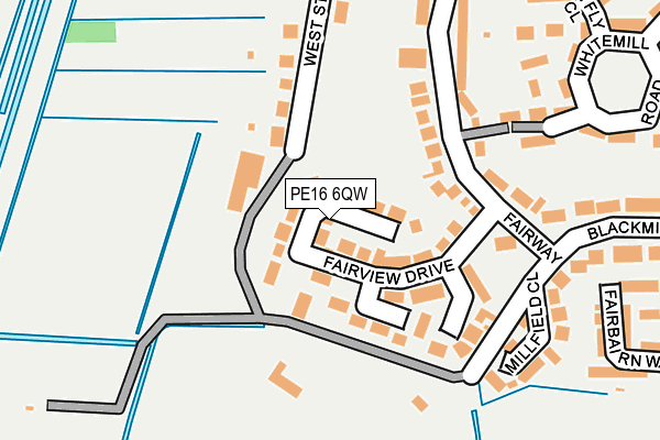 PE16 6QW map - OS OpenMap – Local (Ordnance Survey)