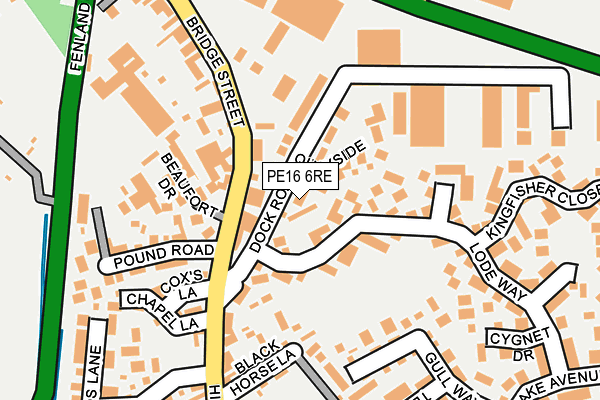 PE16 6RE map - OS OpenMap – Local (Ordnance Survey)