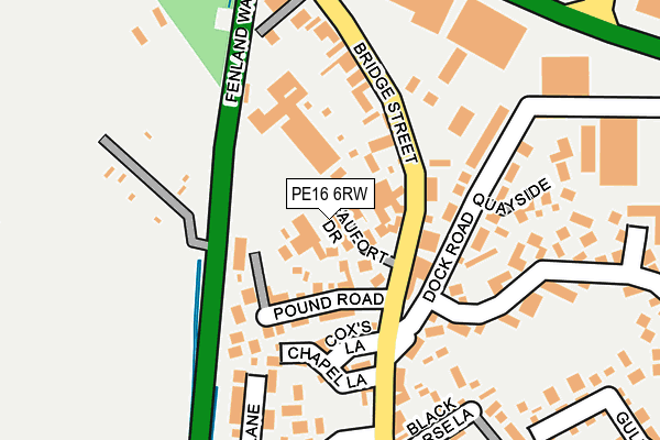 PE16 6RW map - OS OpenMap – Local (Ordnance Survey)