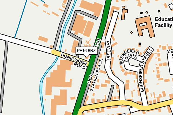 PE16 6RZ map - OS OpenMap – Local (Ordnance Survey)
