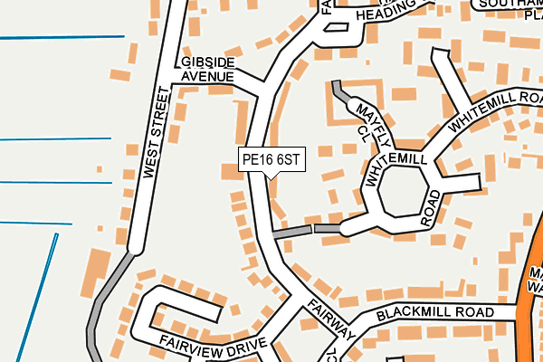 PE16 6ST map - OS OpenMap – Local (Ordnance Survey)