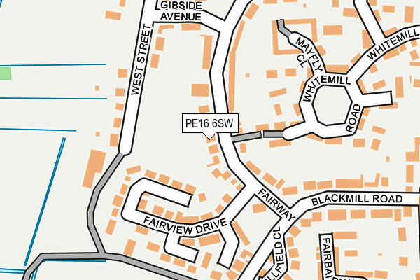 PE16 6SW map - OS OpenMap – Local (Ordnance Survey)
