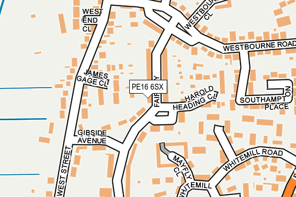 PE16 6SX map - OS OpenMap – Local (Ordnance Survey)