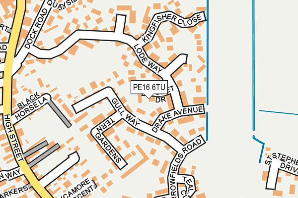 PE16 6TU map - OS OpenMap – Local (Ordnance Survey)