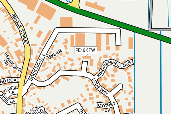 PE16 6TW map - OS OpenMap – Local (Ordnance Survey)