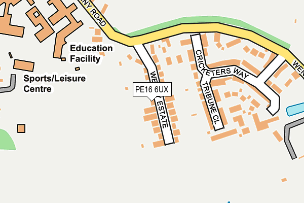 PE16 6UX map - OS OpenMap – Local (Ordnance Survey)