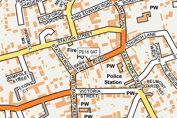 PE16 9AT map - OS OpenMap – Local (Ordnance Survey)