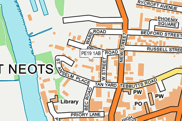 PE19 1AB map - OS OpenMap – Local (Ordnance Survey)