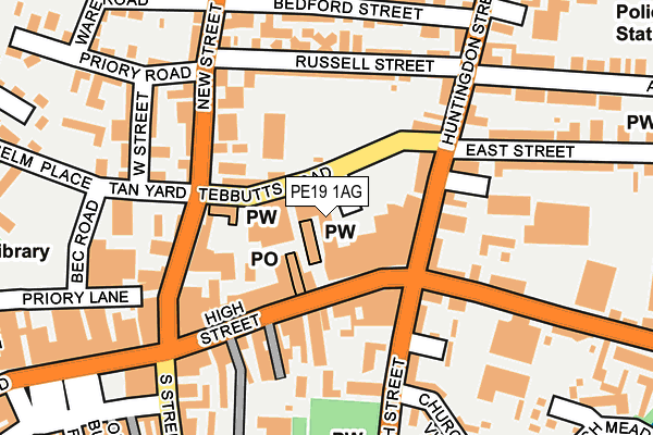 PE19 1AG map - OS OpenMap – Local (Ordnance Survey)